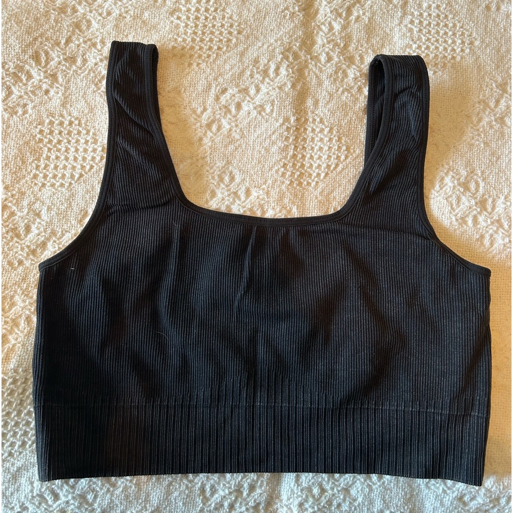 Joy Lab black sports bra top, thick material, wide strap, double lined